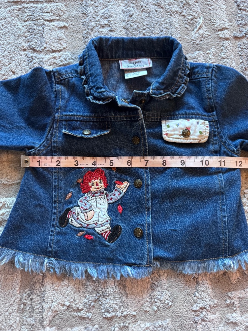 Vintage Raggedy Ann & Andy Blue Denim Jacket - 18 months